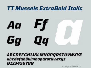 TT Mussels ExtraBold Italic Version 1.010.17122020图片样张