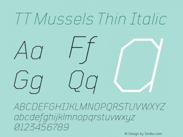 TT Mussels Thin Italic Version 1.010.17122020图片样张