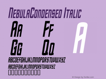 NebulaCondensed Italic Rev. 003.000 Font Sample