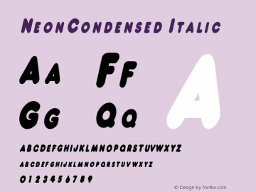 NeonCondensed Italic Rev. 003.000图片样张