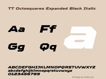 TT Octosquares Expanded Black Italic 1.000图片样张