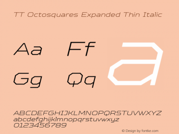 TT Octosquares Expanded Thin Italic 1.000图片样张