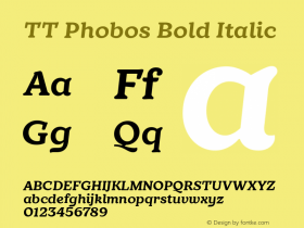 TT Phobos Bold Italic Version 1.000图片样张