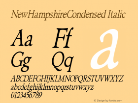 NewHampshireCondensed Italic Rev. 003.000图片样张