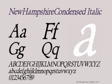 NewHampshireCondensed Italic Rev. 003.000图片样张