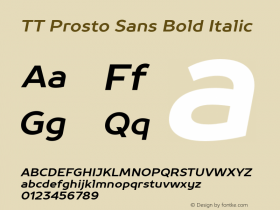 TT Prosto Sans Bold Italic Version 1.110图片样张