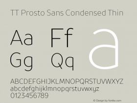 TT Prosto Sans Condensed Thin Version 1.110图片样张