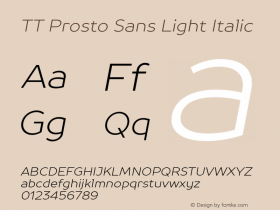 TT Prosto Sans Light Italic Version 1.110图片样张