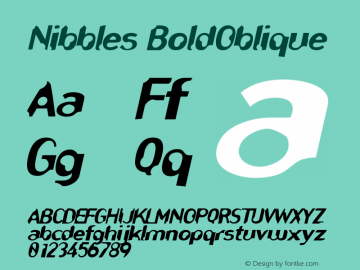 Nibbles BoldOblique Rev. 003.000 Font Sample