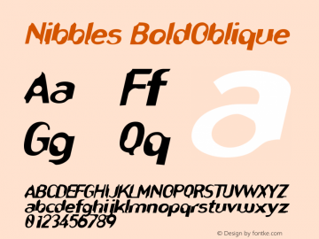 Nibbles BoldOblique Rev. 003.000图片样张