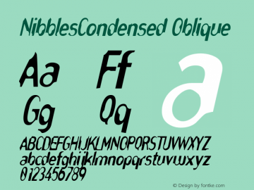 NibblesCondensed Oblique Rev. 003.000 Font Sample