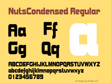 NutsCondensed Regular Rev. 003.000 Font Sample