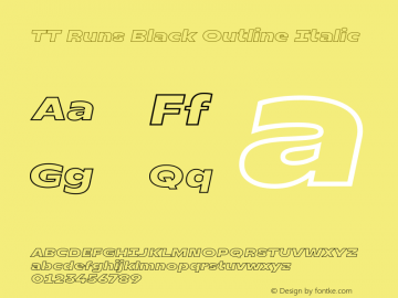 TT Runs Black Outline Italic Version 1.100.21052021图片样张