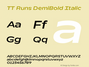 TT Runs DemiBold Italic Version 1.100.18052021图片样张