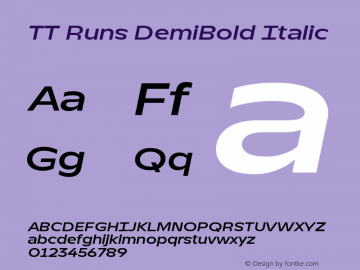 TT Runs DemiBold Italic Version 1.100.18052021图片样张