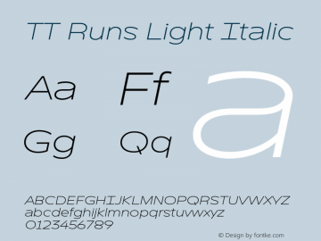 TT Runs Light Italic Version 1.100.18052021图片样张