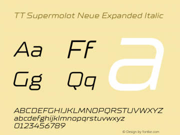 TT Supermolot Neue Expanded Italic Version 1.000图片样张