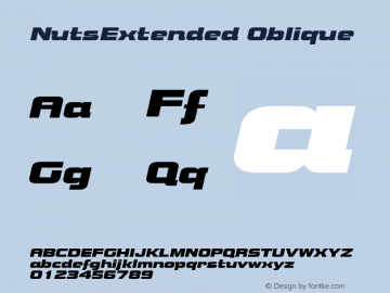 NutsExtended Oblique Rev. 003.000 Font Sample