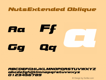 NutsExtended Oblique Rev. 003.000 Font Sample