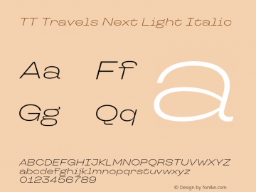 TT Travels Next Light Italic Version 1.000.28062021图片样张