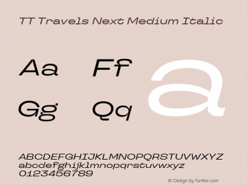 TT Travels Next Medium Italic Version 1.100.08102021图片样张