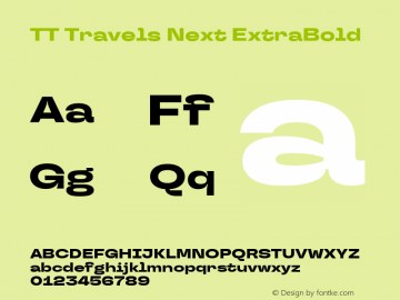 TT Travels Next ExtraBold Version 1.100.08102021图片样张