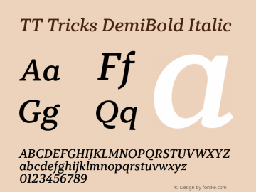 TT Tricks DemiBold Italic Version 1.000图片样张