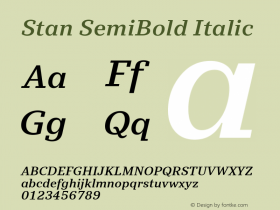 Stan SemiBold Italic Version 3.001图片样张