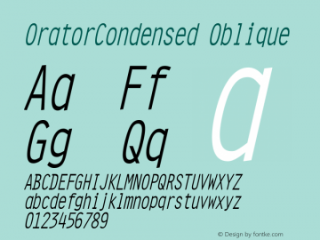 OratorCondensed Oblique Rev. 003.000图片样张