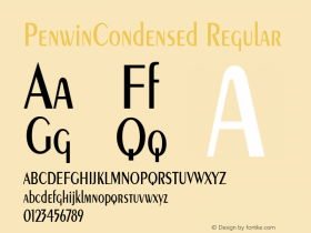 PenwinCondensed Regular Rev. 003.000图片样张