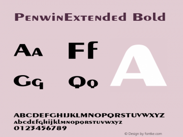 PenwinExtended Bold Rev. 003.000图片样张