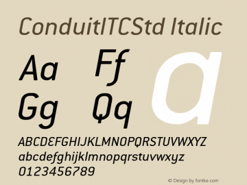 ConduitITCStd-Italic Version 1.10图片样张