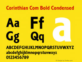 Corinthian Com Bold Condensed Version 2.000图片样张