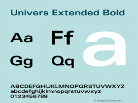 Univers Extended Bold OTF 1.0;PS 001.001;Core 1.0.22图片样张