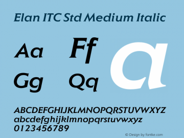 Elan ITC Std Medium Italic Version 1.000;PS 001.000;hotconv 1.0.38图片样张