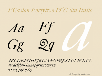 FCaslonFortytwoITCStd-Italic Version 2.001;PS 002.000;hotconv 1.0.38图片样张