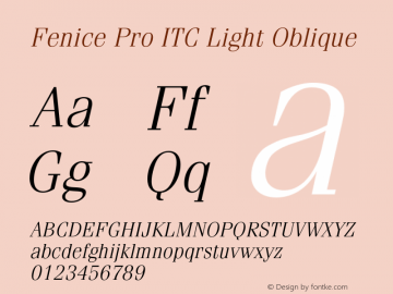 FeniceProITC-LightOblique Version 3.000 Build 1000图片样张