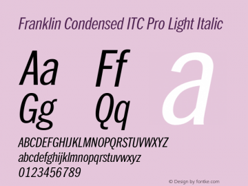 FranklinCondITCPro-LightIta Version 1.01图片样张