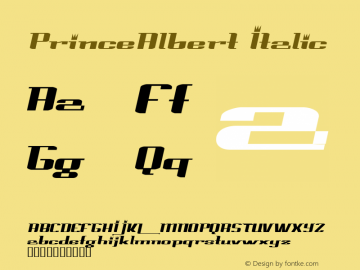 PrinceAlbert Italic Rev. 003.000 Font Sample