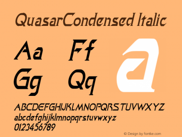 QuasarCondensed Italic Rev. 003.000图片样张