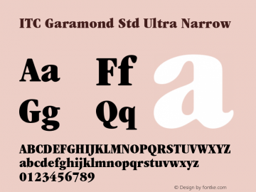 ITC Garamond Std Ultra Narrow Version 1.00 Build 1000图片样张