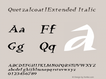 QuetzalcoatlExtended Italic Rev. 003.000图片样张