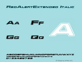 RedAlertExtended Italic Rev. 003.000 Font Sample