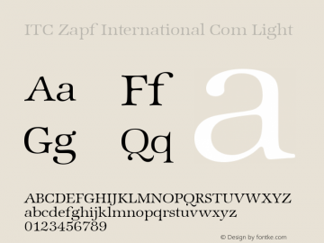 ITC Zapf International Com Light Version 1.01图片样张