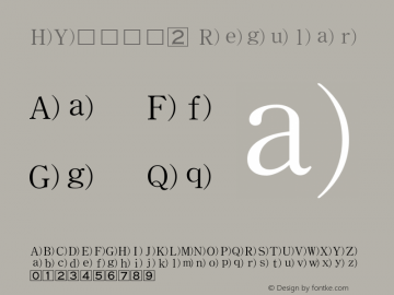 HY특수문자2 Regular Version 1.00 Font Sample