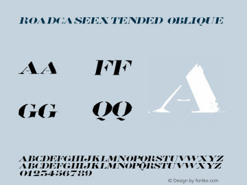 RoadcaseExtended Oblique Rev. 003.000 Font Sample