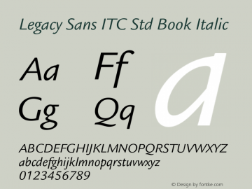 LegacySansITCStd-BookItalic Version 2.10图片样张