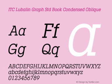 LubalinGraphStd-BookCondObl Version 3.000 Build 1000图片样张