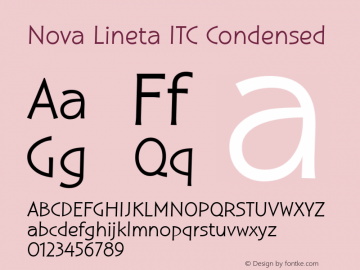 Nova Lineta ITC Condensed Version 1.00图片样张