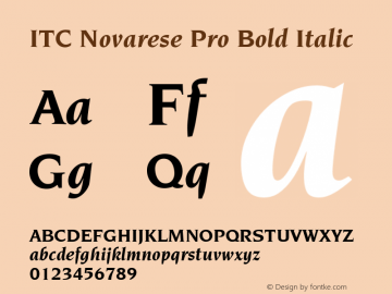 ITC Novarese Pro Bold Italic Version 1.00 Build 1000图片样张